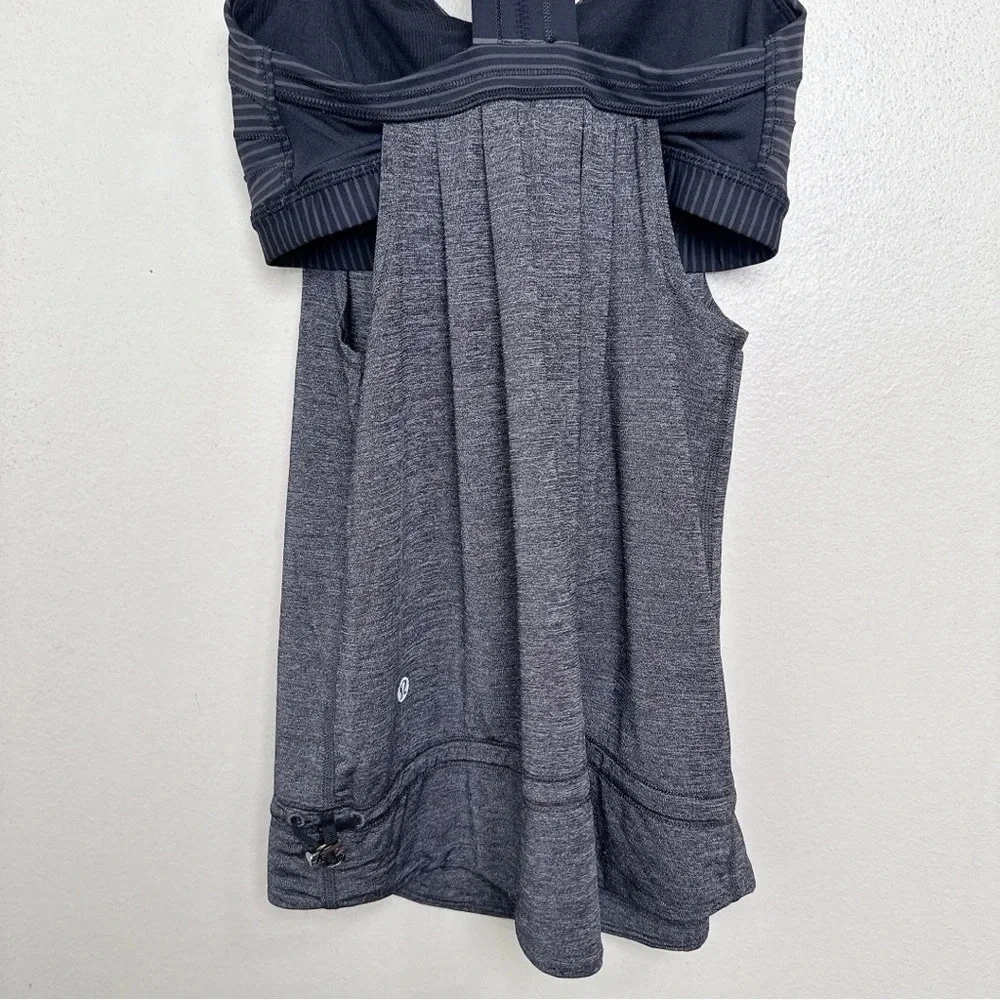 Lululemon Womens 4 Rest Less Tank Heathered Black
